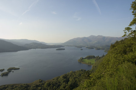 Derwent Water and Keswick from Friars Cragの写真素材