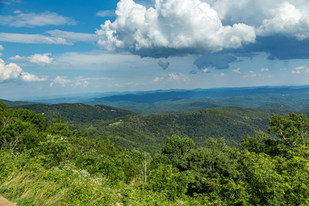 A view of the North Carolina countryside from the Blue Ridge Parkwayの写真素材