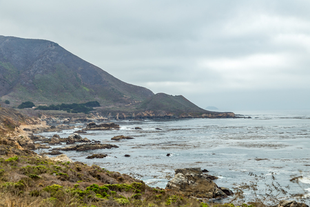The Pacific Coast Highway (State Route 1) is a major north-south state highway that runs along most of the Pacific coastline of the U.S. state of California.の写真素材