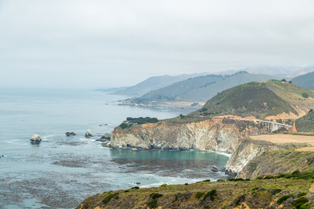 The Pacific Coast Highway (State Route 1) is a major north-south state highway that runs along most of the Pacific coastline of the U.S. state of California.の写真素材