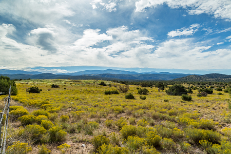 A View of Sierra Mosca and The Dome in the Sangre de Cristo Mountains along State Highway 76.の写真素材