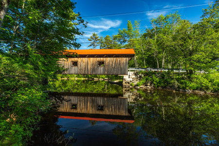 The Covered Bridge carries Newmarket Road over the Warner River near the Falls in Warner, New...
