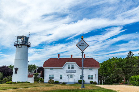 Chatham Lighthouse, known as Twin Lights prior to 1923, is a lighthouse in Chatham, Massachusetts, near the "elbow" of Cape Cod.のeditorial素材