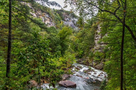 One of the most spectacular canyons in the eastern U.S., Tallulah Gorge is two miles long and nearly 1,000 feet deep.の写真素材