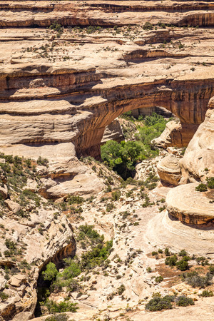 The Natural Bridges National Monument in southeastern Utah was declared a National Monument in 1908; and the bridges named "Kachina," "Owachomo" and "Sipapu".の写真素材