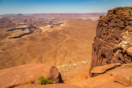Canyonlands National Park is located in southeastern Utah near Moab. It preserves a colorful landscape eroded into countless canyons, mesas, and buttes by the Colorado River, the Green River, and their respective tributaries.の写真素材