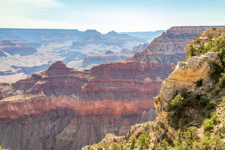 Along the Grand Canyon National Park in Arizona there are multiple lookouts and overlooks to see down into the canyon.の写真素材