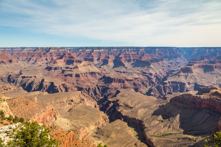 Along the Grand Canyon National Park in Arizona there are multiple lookouts and overlooks to see down into the canyon.の写真素材