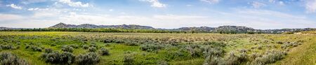 A panoramic view from the scenic drive at the North Unit of Theodore Roosevelt National Park in western North Dakota.の写真素材