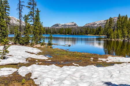 Teapot Lake is along the Mirror Lake Scenic Byway in the Uinta Mountains in northern Utah.