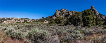 The City of Rocks in Idaho marked the halfway point of the California Trail and today offers rock climbing activities.の写真素材