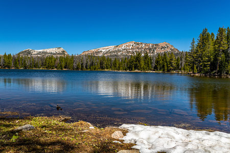 Teapot Lake is along the Mirror Lake Scenic Byway in the Uinta Mountains in northern Utah.