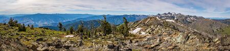 The Heaven's Gate Vista overlooks the Seven Devils Mountain and the Hells Canyon National Recreation Area in western Idaho.の写真素材