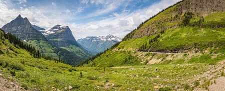 Glacier National Park in the Rocky Mountain Range of Montana.の写真素材