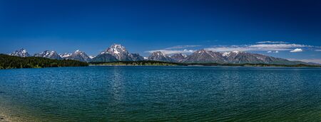 Spalding Bay at Grand Teton National Park in the Rocky Mountains of Wyoming.の写真素材