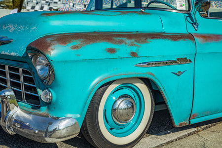 Daytona Beach, FL / USA - March 25, 2018: 1955 Chevrolet Task Force 3100 pickup truck at the Spring...