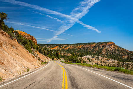Desert and slot canyon views along Utah's famous scenic State Route 12.の写真素材