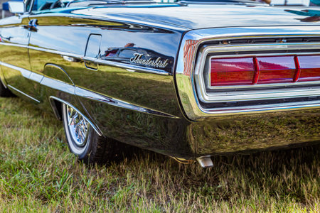 Fernandina Beach, FL / USA - September 22, 2018: 1966 Ford Thunderbird convertible at a car show at...