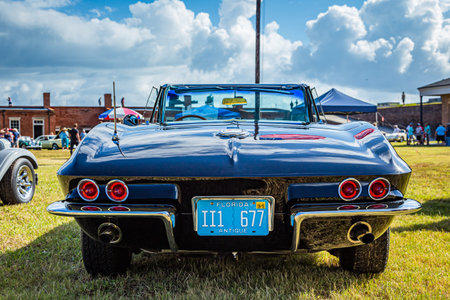 Fernandina Beach, FL / USA - September 22, 2018: 1965 Chevrolet Corvette convertible at a car show...