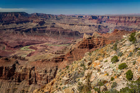 A view from Navajo Point of the Grand Canyon in Arizona on the South Rim.の写真素材