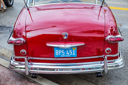 New Smyrna Beach, FL - August 12, 2017: 1951 Ford Victoria at the Canal Street Car Show.