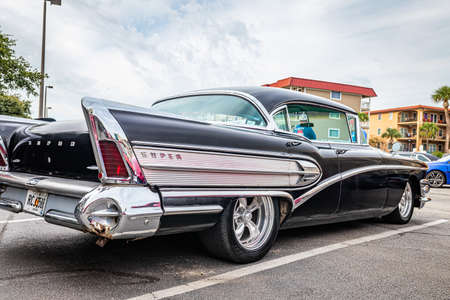Tybee Island, GA - October 3, 2020: 1958 Buick Super Riviera hardtop coupe at a local car show.のeditorial素材