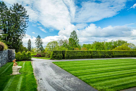 Asheville, NC / USA - April 27, 2018: Surrounding gardens and grounds of the Biltmore Estate in Asheville, North Carolina.のeditorial素材