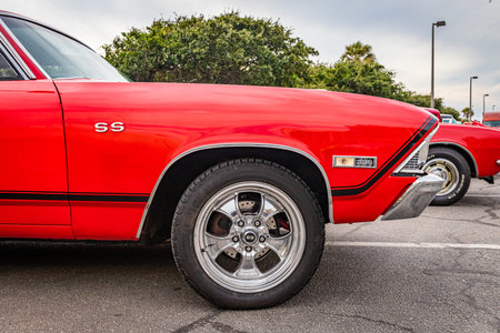 Tybee Island, GA - October 3, 2020: 1968 Chevrolet Chevelle SS hardtop coupe at a local car show.