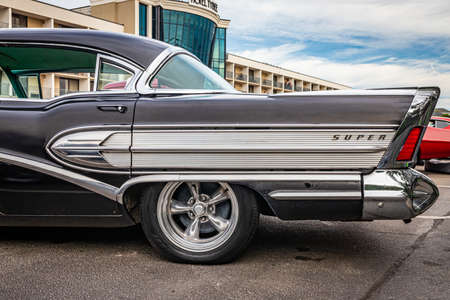 Tybee Island, GA - October 3, 2020: 1958 Buick Super Riviera hardtop coupe at a local car show.のeditorial素材