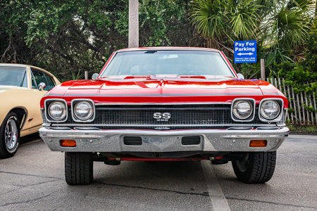 Tybee Island, GA - October 3, 2020: 1968 Chevrolet Chevelle SS hardtop coupe at a local car show.