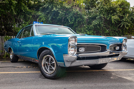 Tybee Island, GA - October 3, 2020: 1967 Pontiac GTO hardtop coupe  at a local car show.