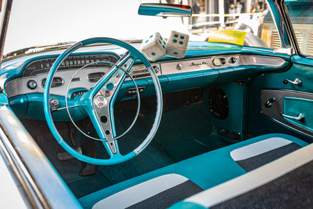 Virginia City, NV - July 30, 2021: 1958 Chevrolet Impala coupe at a local car show.