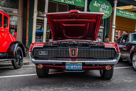 Virginia City, NV - July 30, 2021: 1968 Mercury Cougar hardtop coupe at a local car show.のeditorial素材