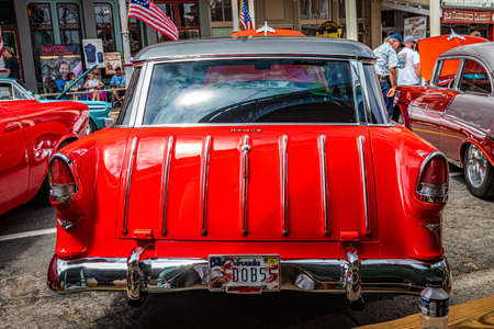 Virginia City, NV - July 30, 2021: 1955 Chevrolet BelAir Nomad Station Wagon at a local car show.のeditorial素材