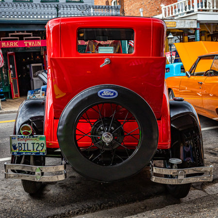 Virginia City, NV - July 30, 2021: 1929 Ford Model A coupe at a local car show.のeditorial素材