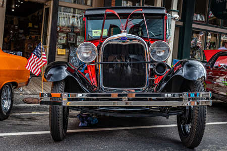 Virginia City, NV - July 30, 2021: 1929 Ford Model A coupe at a local car show.のeditorial素材