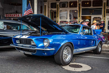 Virginia City, NV - July 30, 2021: 1968 Ford Shelby Cobra Mustang GT500 Fastback at a local car show.のeditorial素材