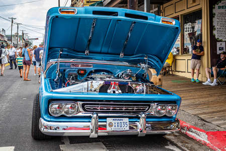 Virginia City, NV - July 30, 2021: 1961 Chevrolet Apache C10 Fleetside Pickup Truck at a local car show.のeditorial素材