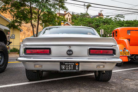 Virginia City, NV - July 31, 2021: 1967 Chevrolet Camaro SS hardtop coupe at a local car show.のeditorial素材