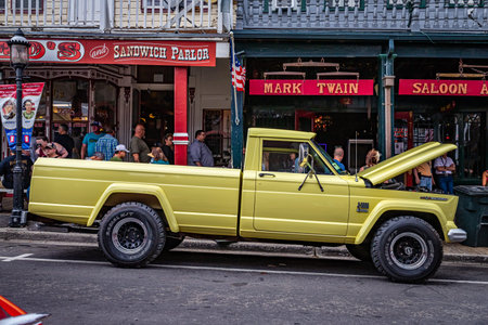 Virginia City, NV - July 31, 2021: 1967 Jeep Gladiator J3000 pickup truck at a local car show.