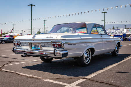 Reno, NV - August 3, 2021: 1964 Plymouth Sport Fury hardtop coupe at a local car show.のeditorial素材