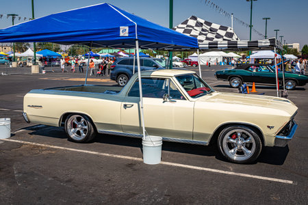 Reno, NV - August 3, 2021: 1966 Chevrolet El Camino pickup truck at a local car show.