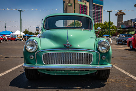 Reno, NV - August 3, 2021: Circa 1960 Morris Minor Quarter Ton Pickup Truck at a local car show.のeditorial素材