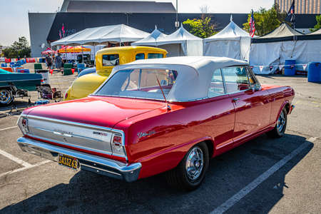 Reno, NV - August 4, 2021: 1963 Chevrolet Chevy II Nova 400 SS Convertible at a local car show.のeditorial素材