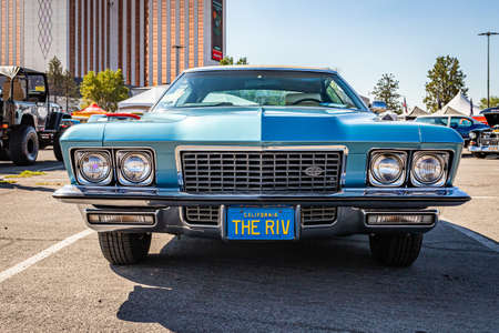 Reno, NV - August 4, 2021: 1972 Buick Riviera hardtop coupe at a local car show.のeditorial素材