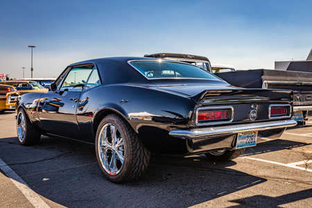 Reno, NV - August 4, 2021: 1967 Chevrolet Camaro SS hardtop coupe at a local car show.のeditorial素材