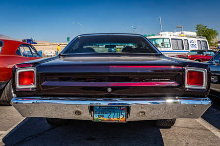 Reno, NV - August 4, 2021: 1969 Plymouth Road Runner hardtop coupe at a local car show.のeditorial素材