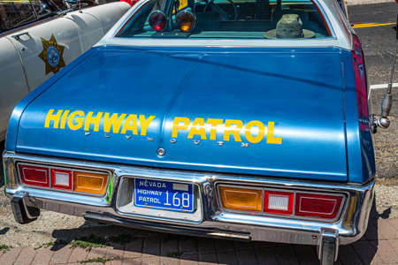 Virginia City, NV - July 30, 2021: 1978 Plymouth Fury A38 pursuit sedan police car at a local car show.のeditorial素材