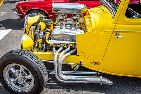 Virginia City, NV - July 30, 2021: 1933 Ford Model B Deluxe 5 window coupe at a local car show.のeditorial素材