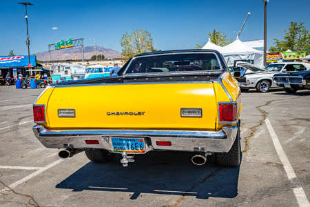 Reno, NV - August 4, 2021: 1972 Chevrolet El Camino Pickup Truck at a local car show.のeditorial素材